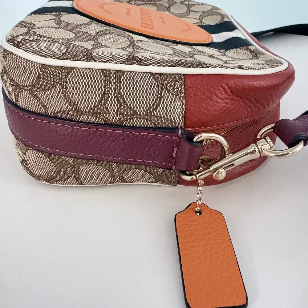 Authenticated COACH Signature 1912 Brown Multi Jacquard Leather Shoulder Bag - Picture 6 of 11